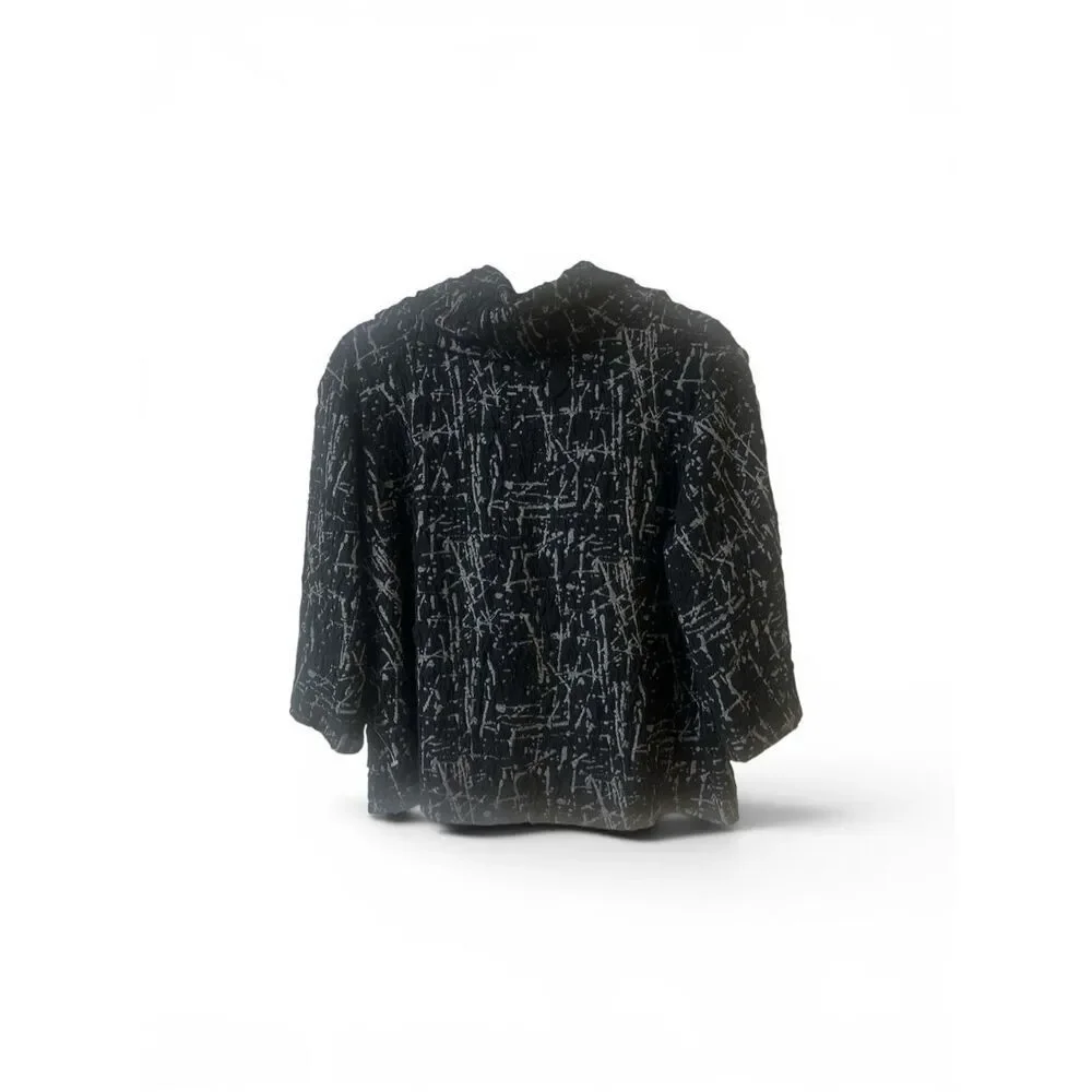 Sno Skins abstract print textured jacket black & gray sz Medium